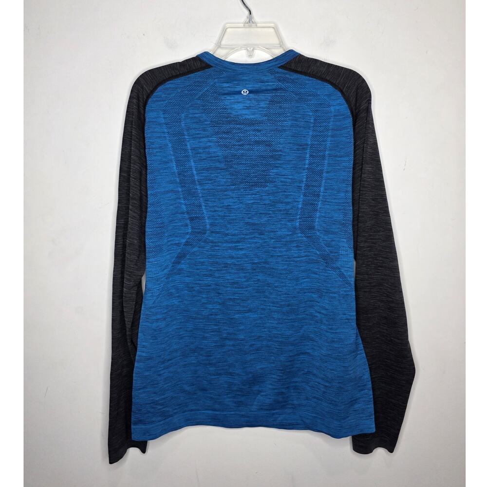 Lululemon blue black long sleeve 3 button henley shirt - medium - Picture 3 of 6